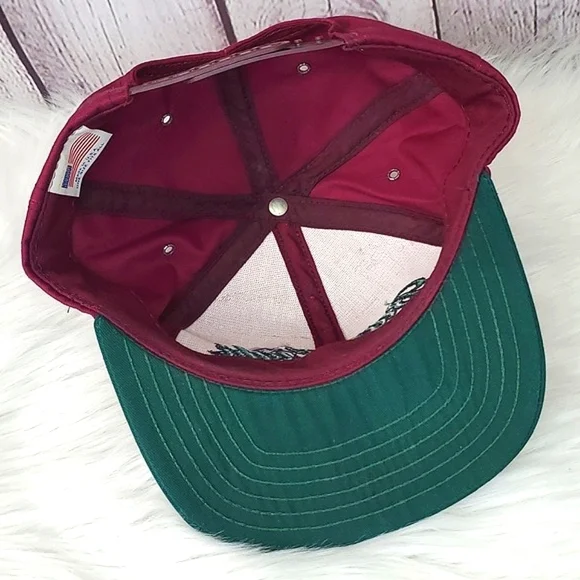 Vintage 90s Budweiser Bud Light Maroon Trucker Snapback Hat Cap Adjustable Strap - Picture 11 of 17